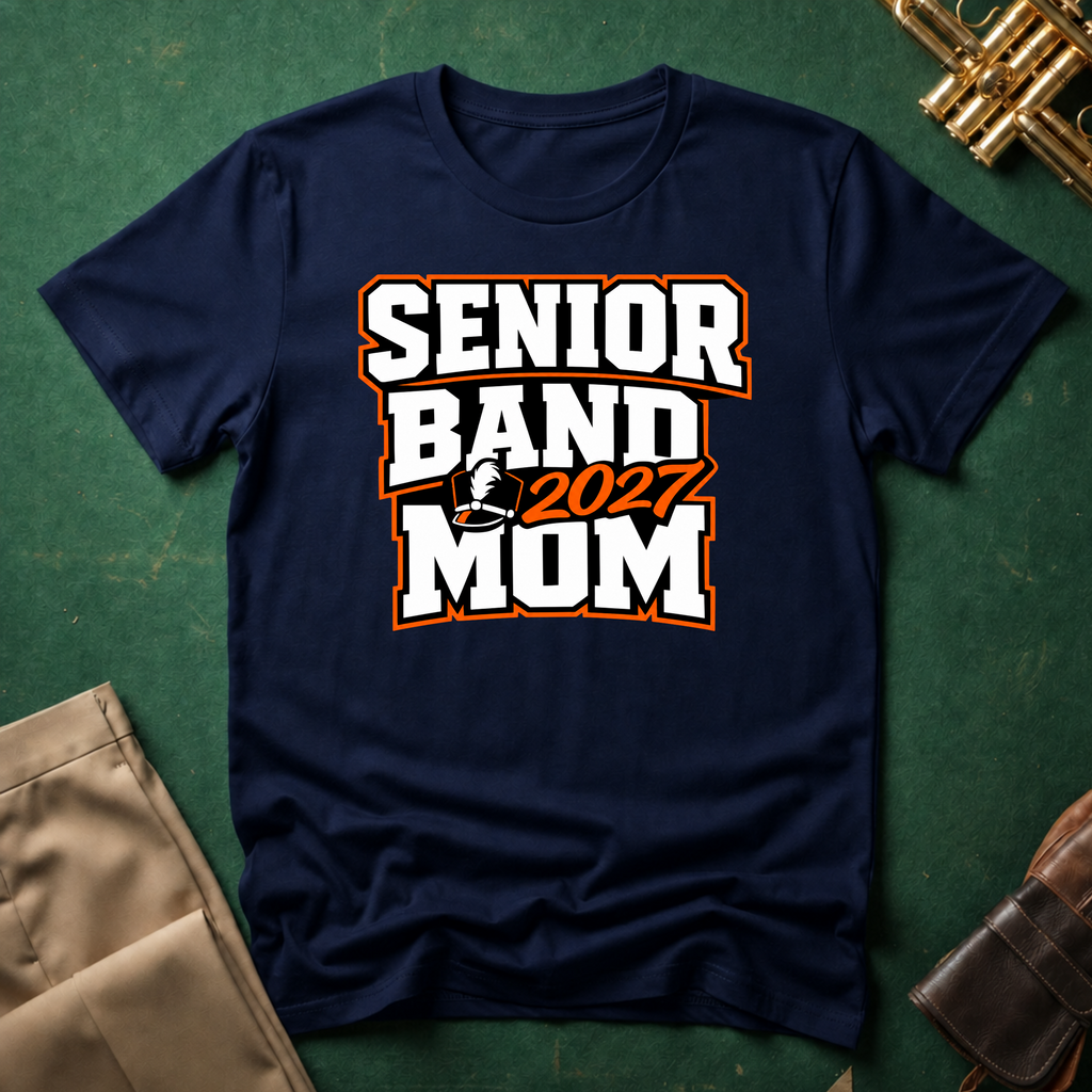 Senior Band 2027 Mom Orange T-shirt