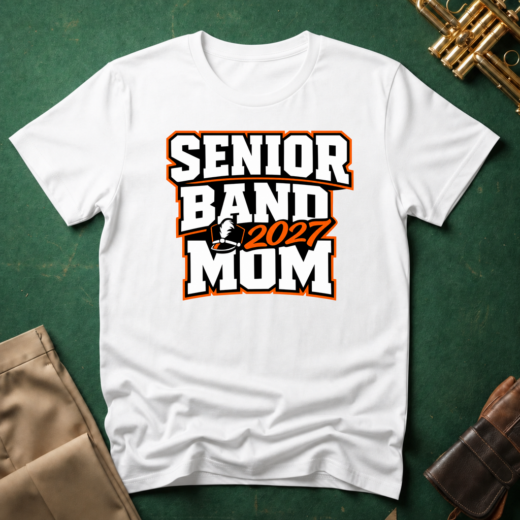 Senior Band 2027 Mom Orange T-shirt