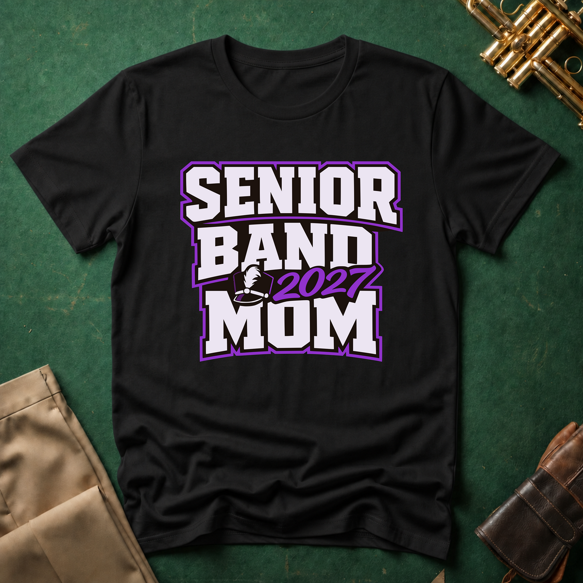 Senior Band 2027 Mom Purple T-shirt