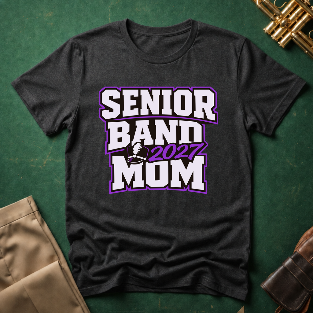Senior Band 2027 Mom Purple T-shirt