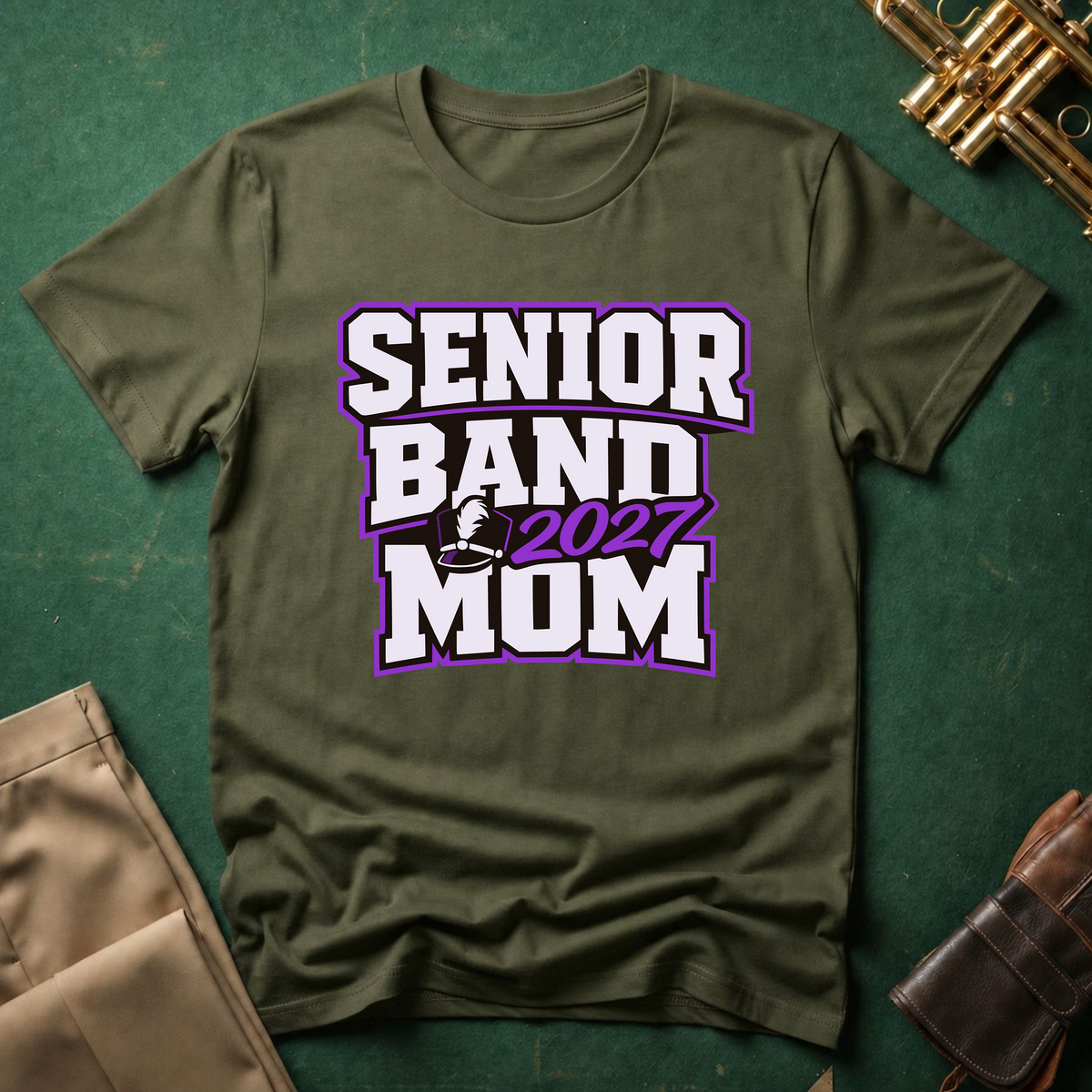 Senior Band 2027 Mom Purple T-shirt