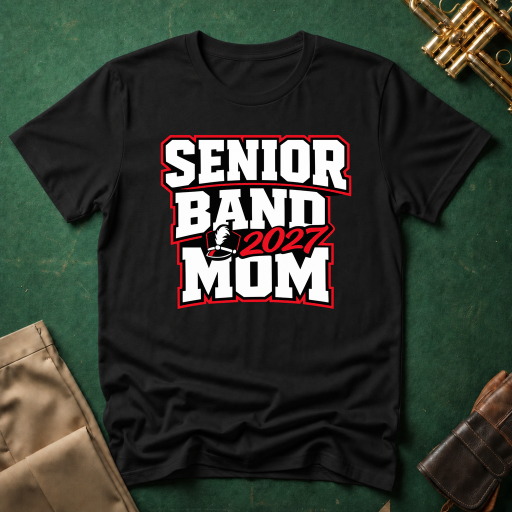 Senior Band 2027 Mom Red T-shirt