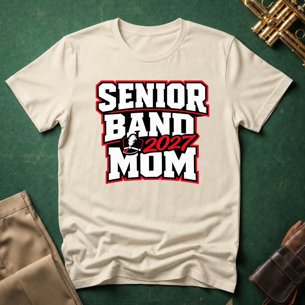 Senior Band 2027 Mom Red T-shirt