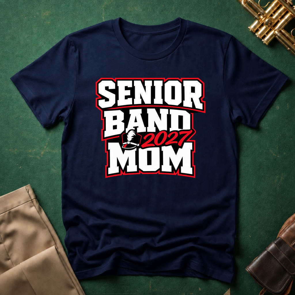 Senior Band 2027 Mom Red T-shirt