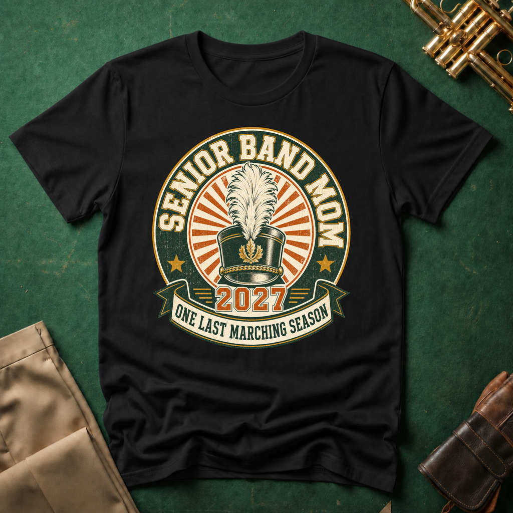 Senior Band Mom Green Patch T-shirt