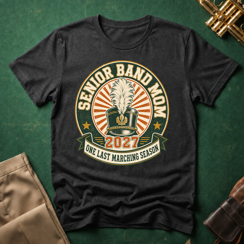 Senior Band Mom Green Patch T-shirt