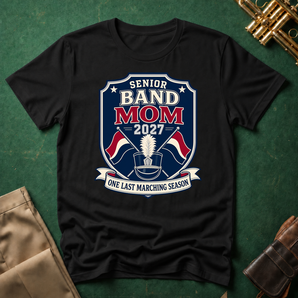 Senior Band Mom Navy Patch T-shirt
