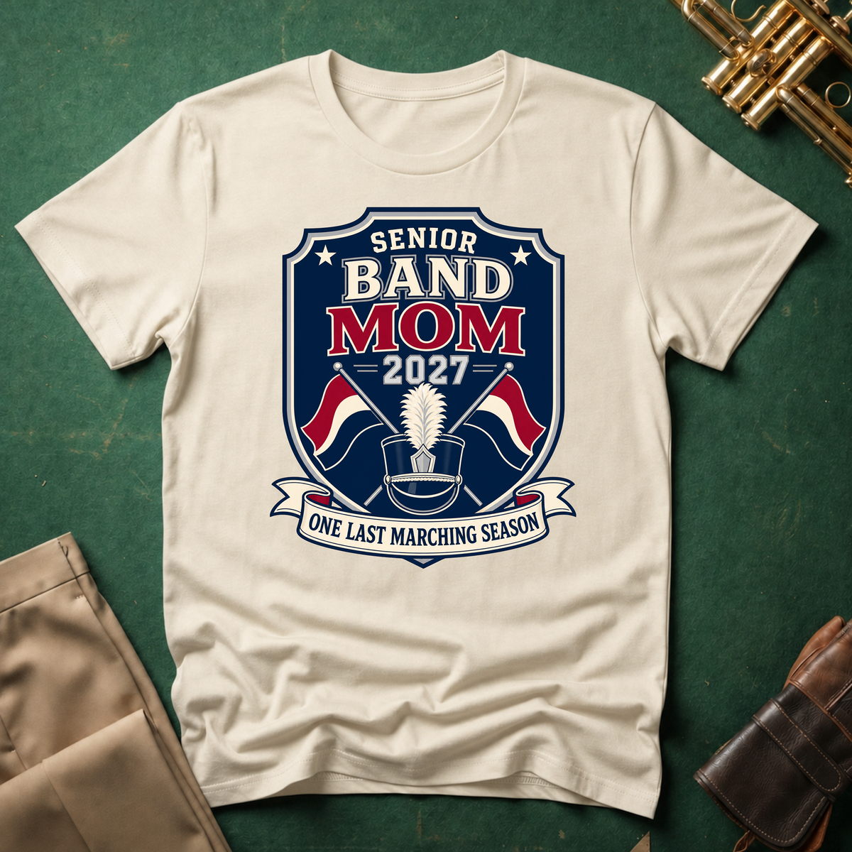Senior Band Mom Navy Patch T-shirt