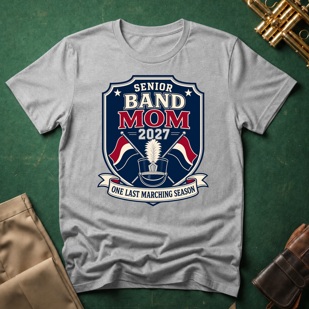 Senior Band Mom Navy Patch T-shirt