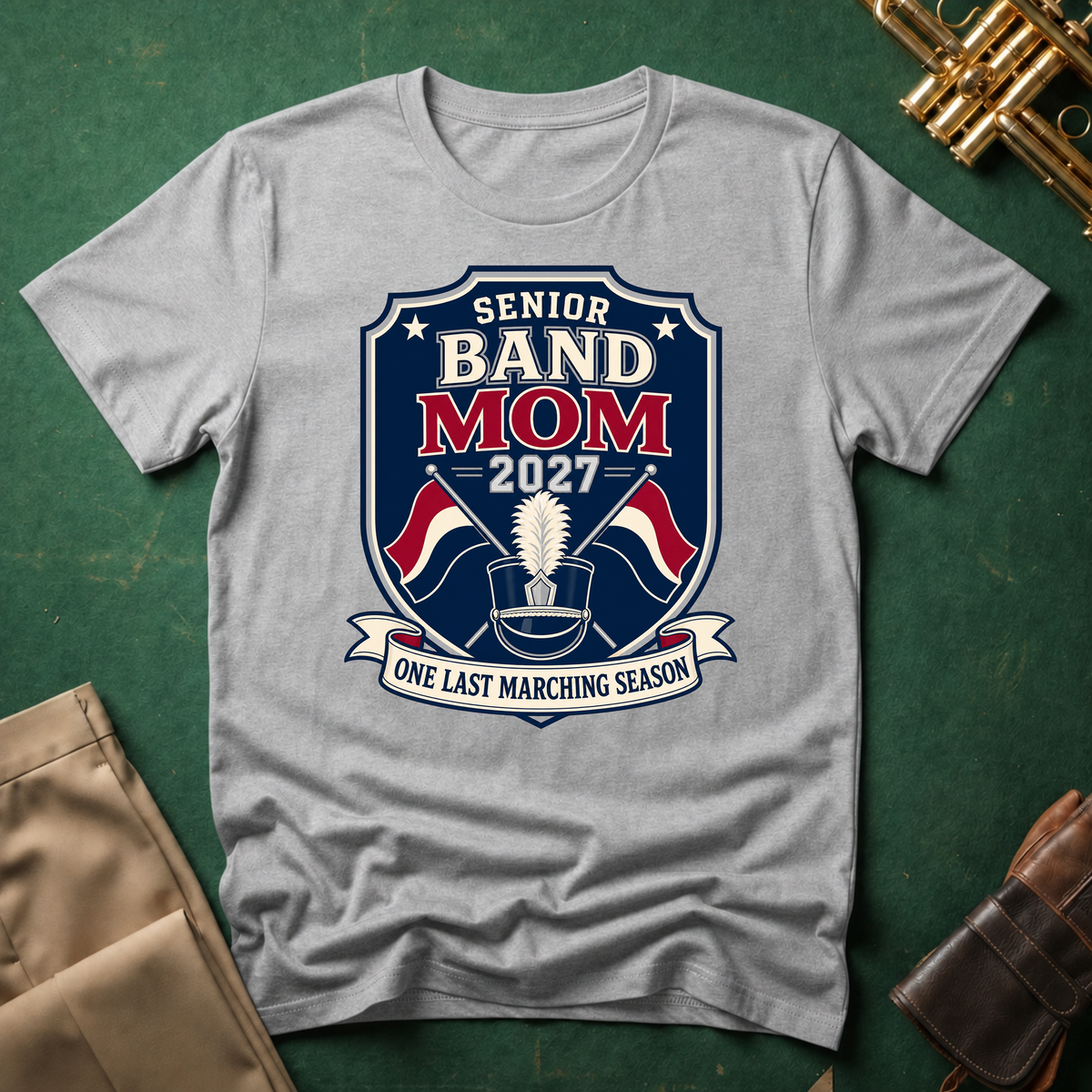 Senior Band Mom Navy Patch T-shirt