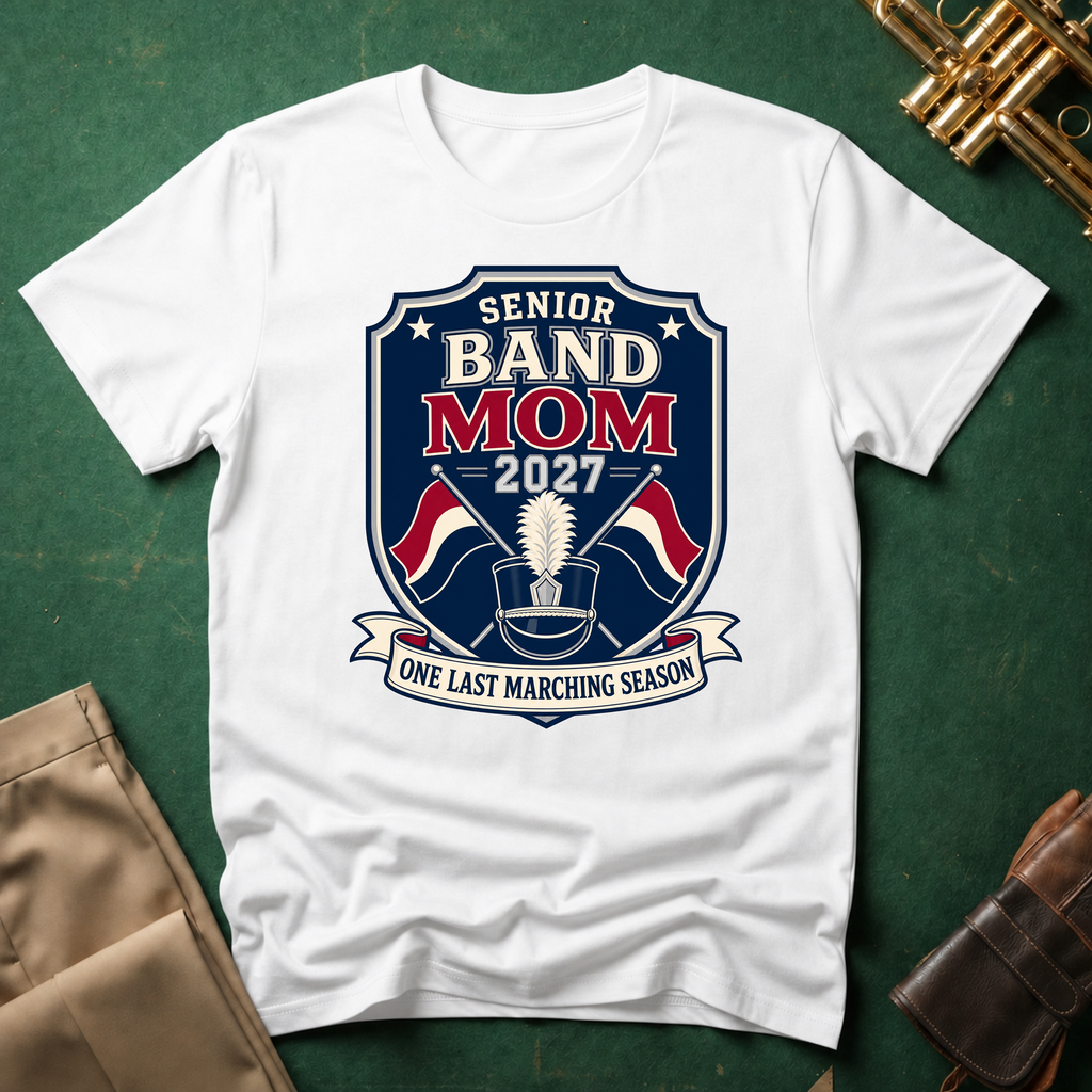 Senior Band Mom Navy Patch T-shirt