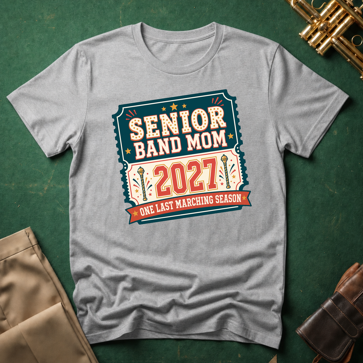 Senior Band Mom Teal Ticket T-shirt