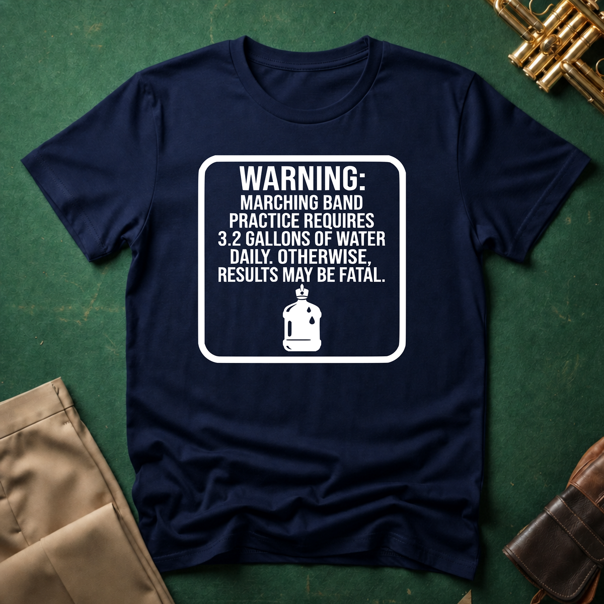 Warning Marching Band Practice Requires 3.2 Gallons of Water T-shirt