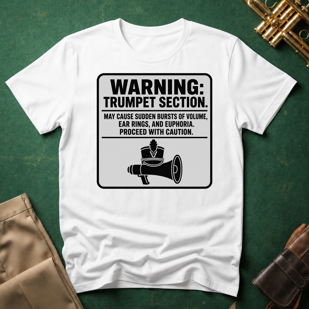 Warning Trumpet Section May Cause Sudden Bursts of Volume T-shirt