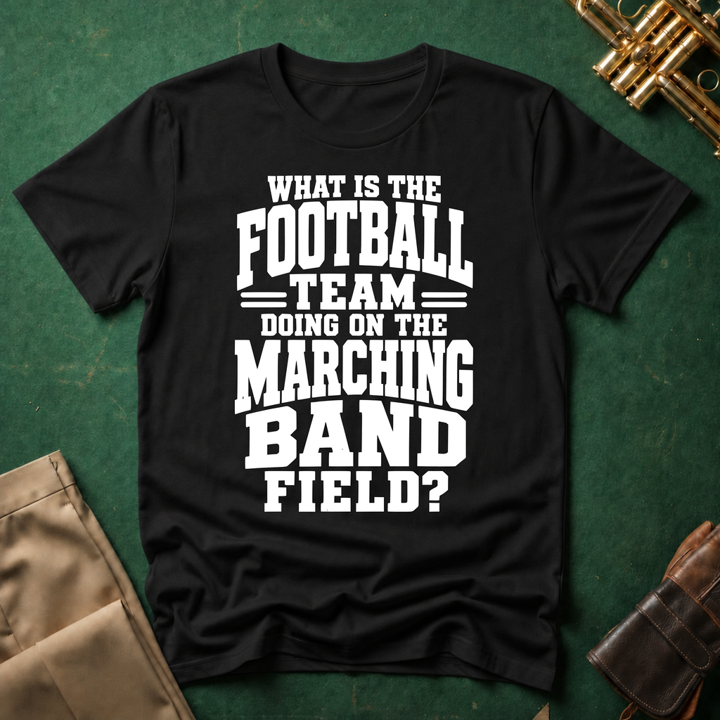 What is the Football Team Doing on the Marching Band Field T-shirt