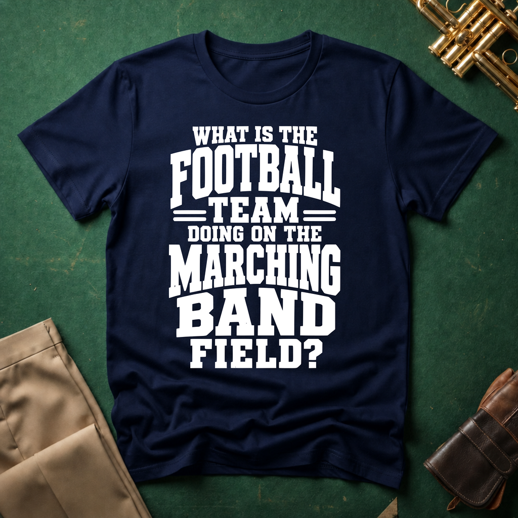 What is the Football Team Doing on the Marching Band Field T-shirt