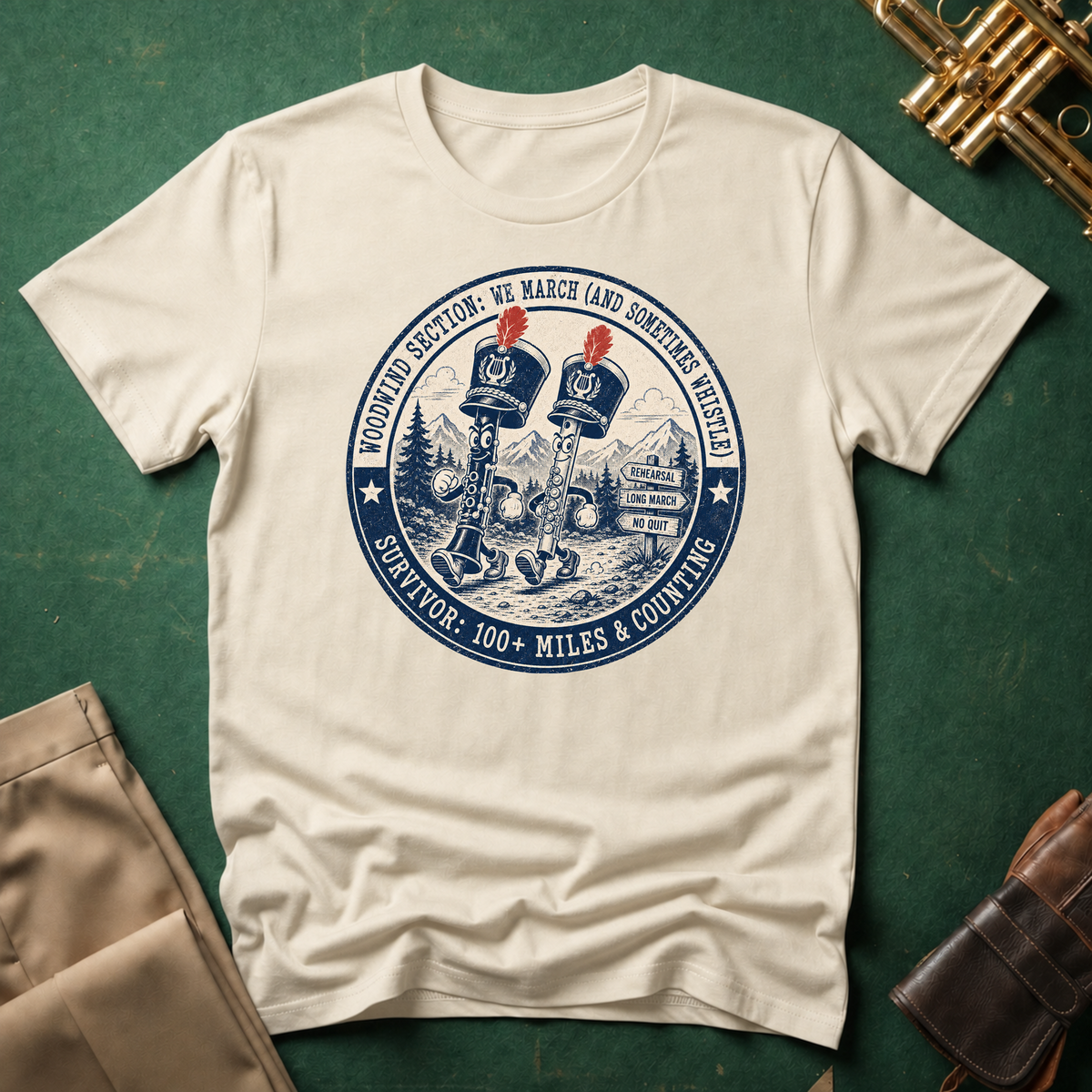 Woodwind Section: We March and Sometimes Whistle T-shirt