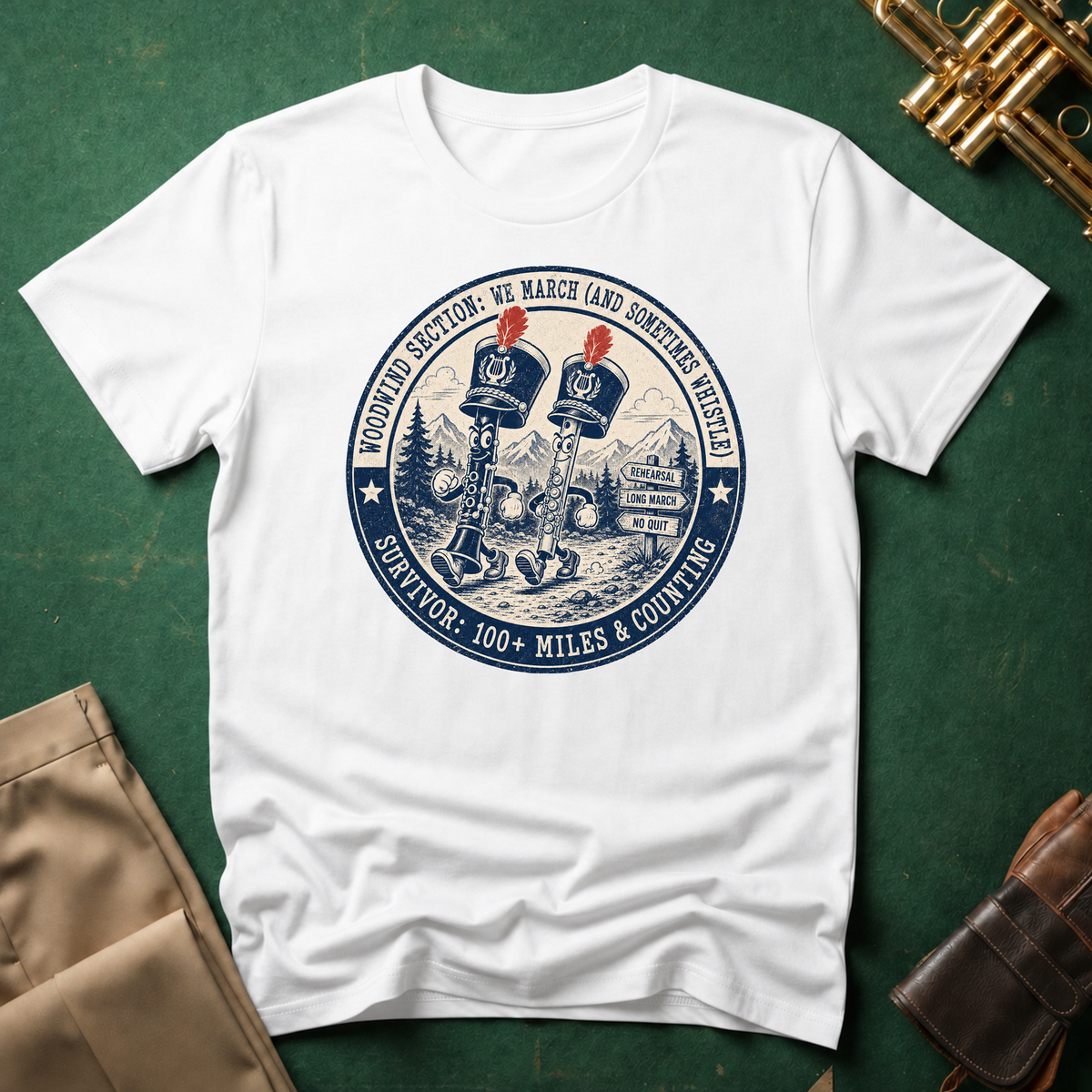 Woodwind Section: We March and Sometimes Whistle T-shirt