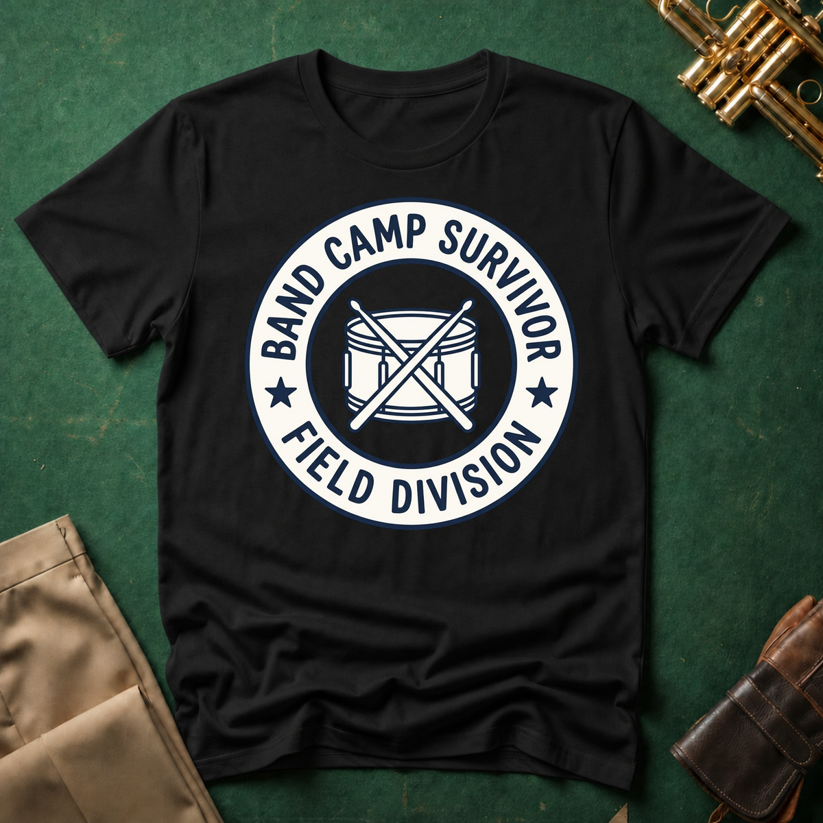 Band Camp Survivor Field Division with Snare Drum T-shirt