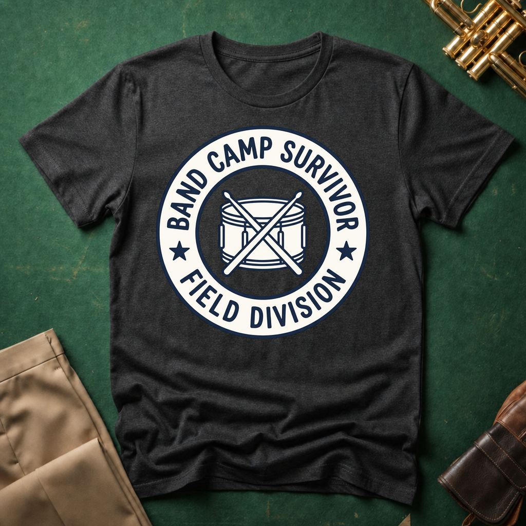 Band Camp Survivor Field Division with Snare Drum T-shirt