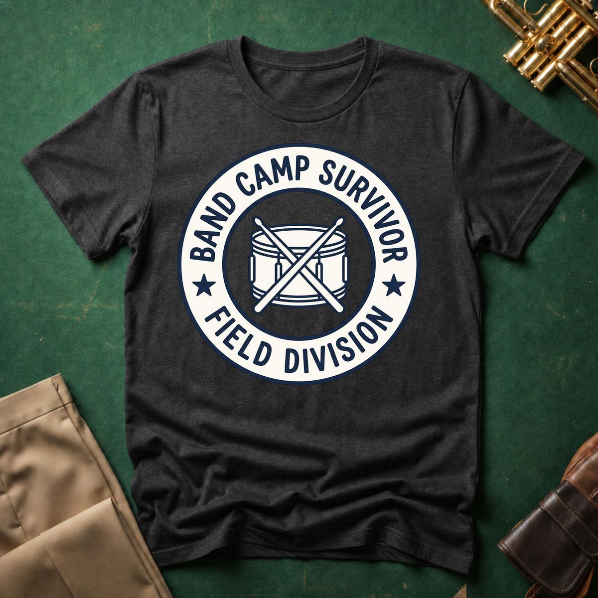 Band Camp Survivor Field Division with Snare Drum T-shirt