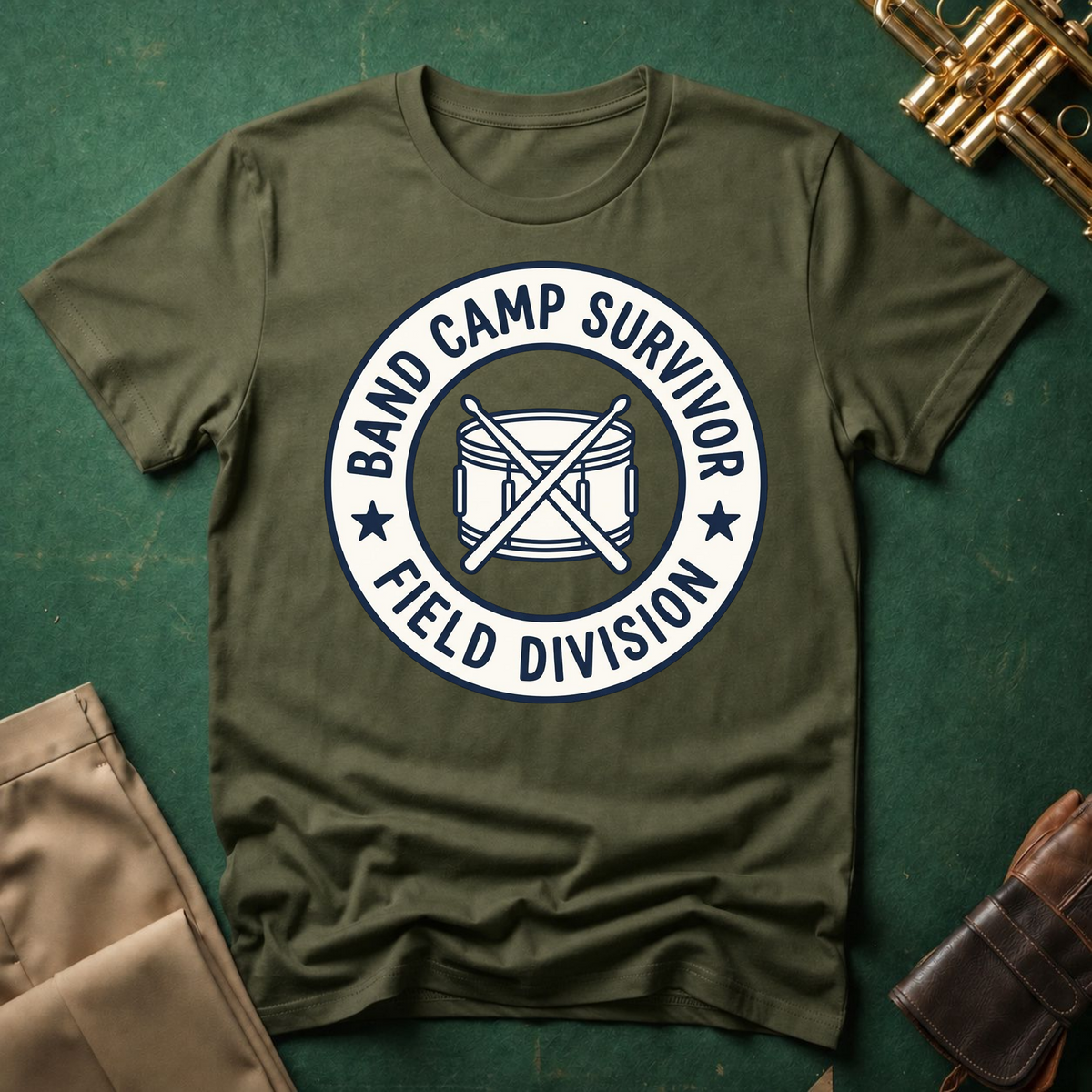 Band Camp Survivor Field Division with Snare Drum T-shirt