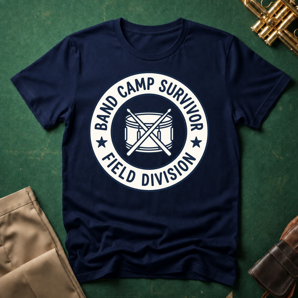 Band Camp Survivor Field Division with Snare Drum T-shirt