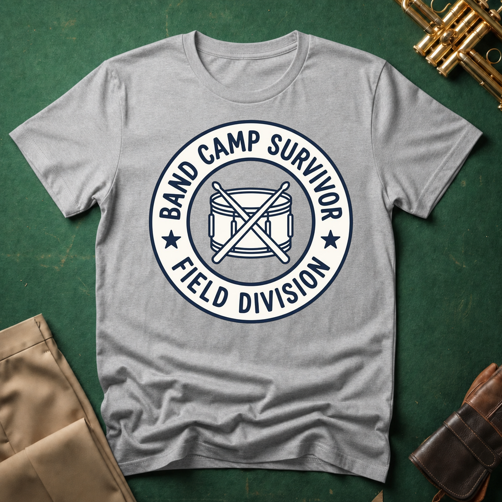 Band Camp Survivor Field Division with Snare Drum T-shirt