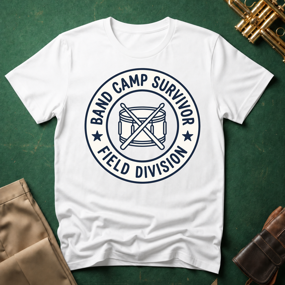Band Camp Survivor Field Division with Snare Drum T-shirt
