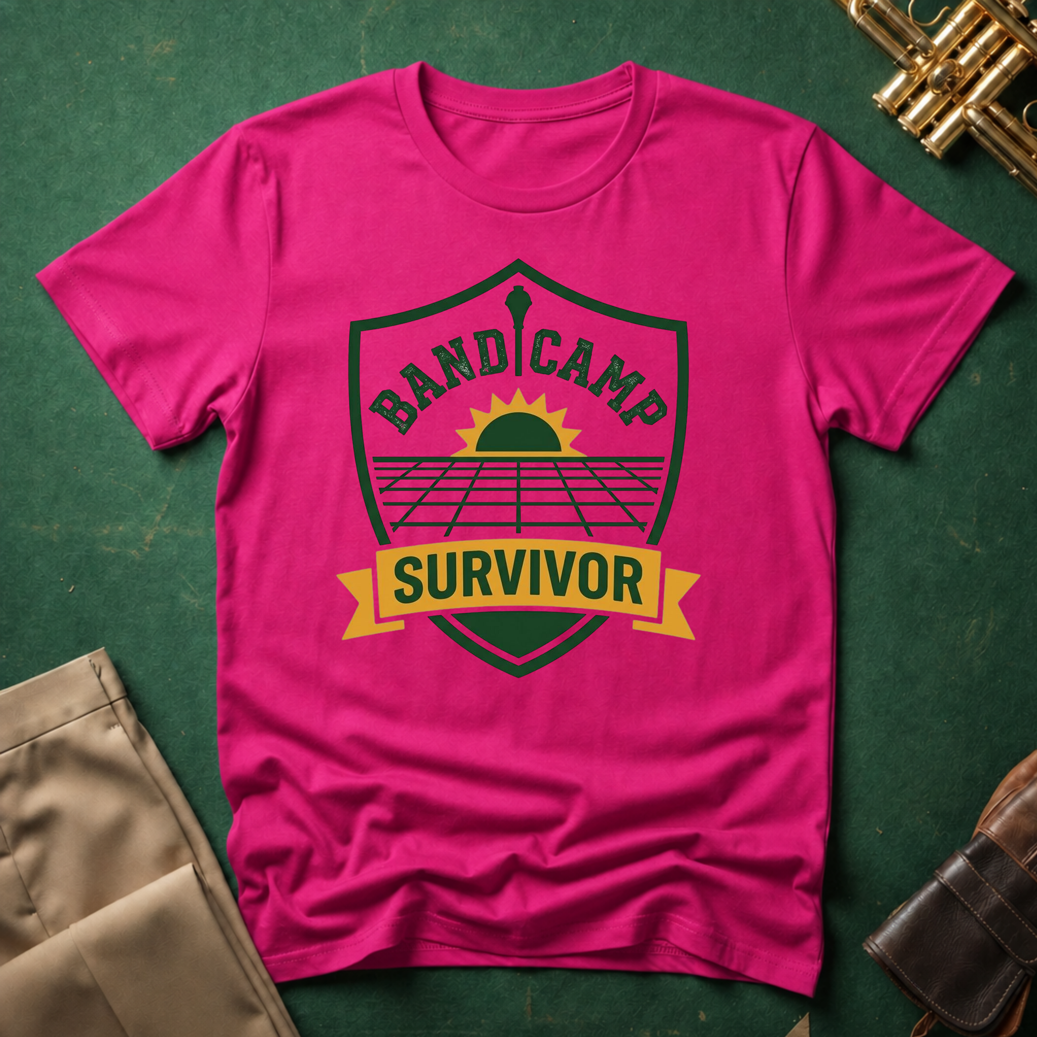 Band Camp Survivor Sunshine Badge T-shirt