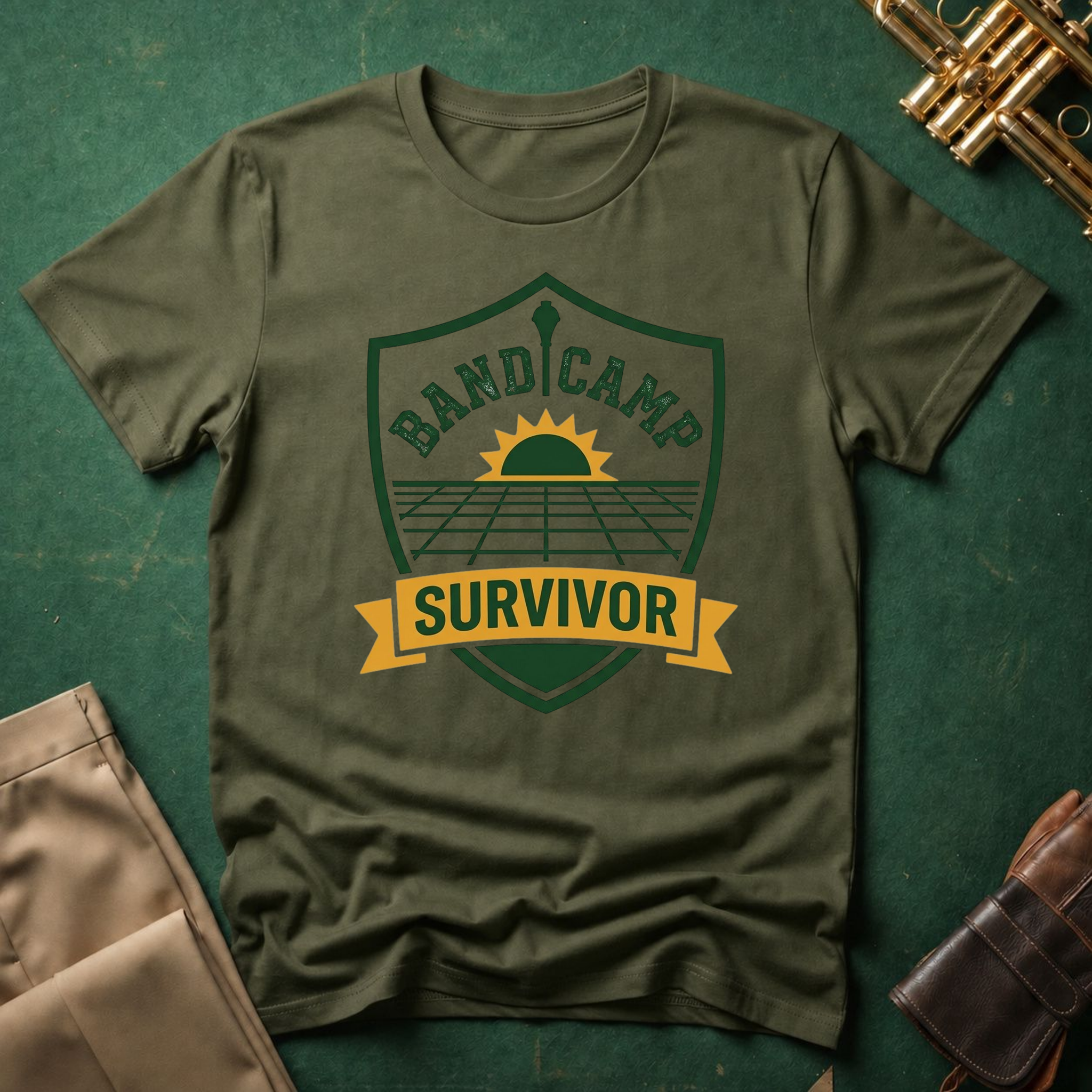 Band Camp Survivor Sunshine Badge T-shirt