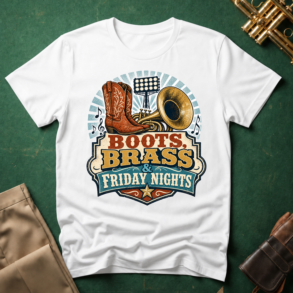 Boots Brass and Friday Nights T-shirt