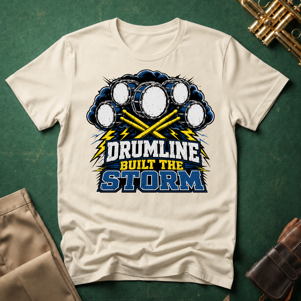 Drumline Built the Storm T-Shirt — Drum Corps Marching Band Tee