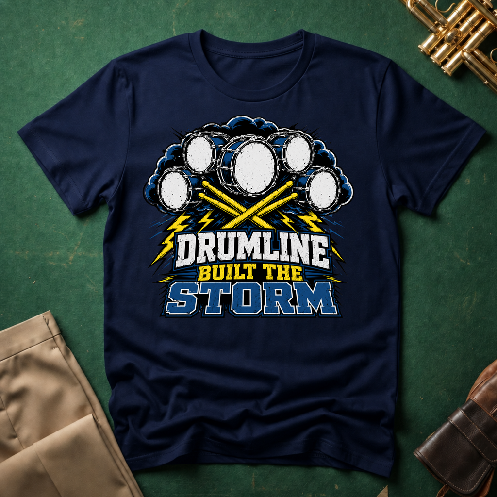 Drumline Built the Storm T-Shirt — Drum Corps Marching Band Tee