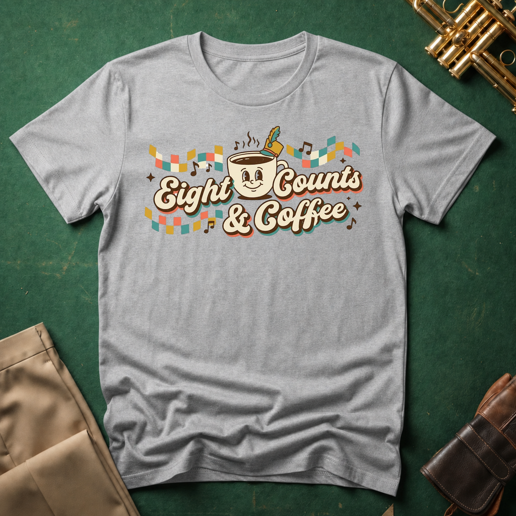 8 Counts and Coffee Retro T-shirt