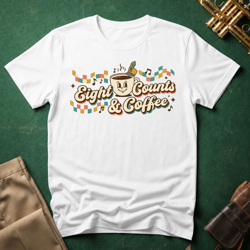 8 Counts and Coffee Retro T-shirt