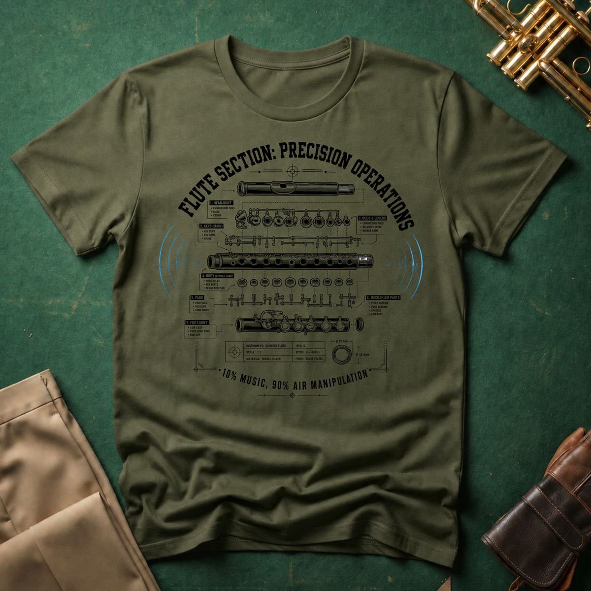 Flute Section Precision Operations T-shirt