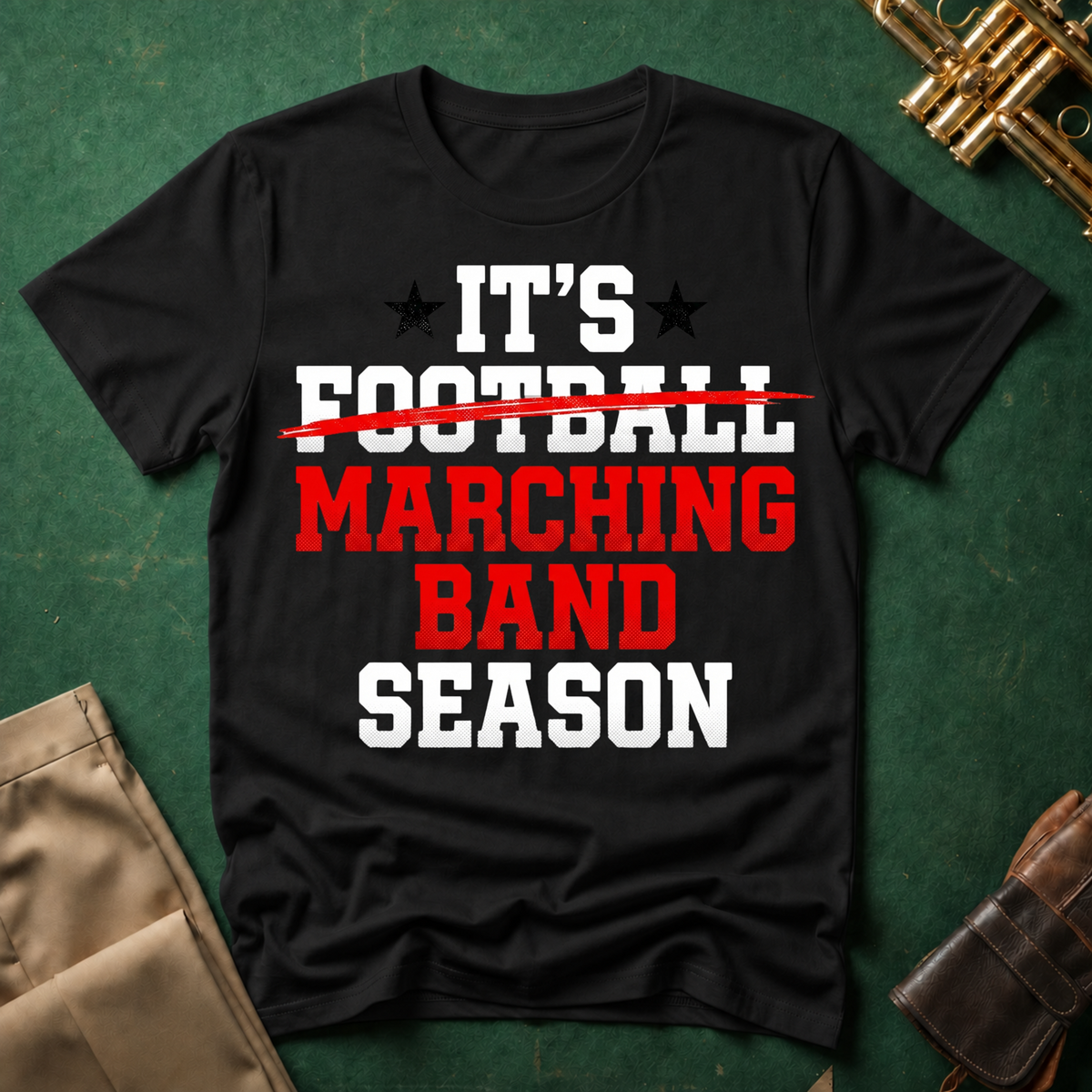 It's Football Marching Band Season Red Text T-shirt