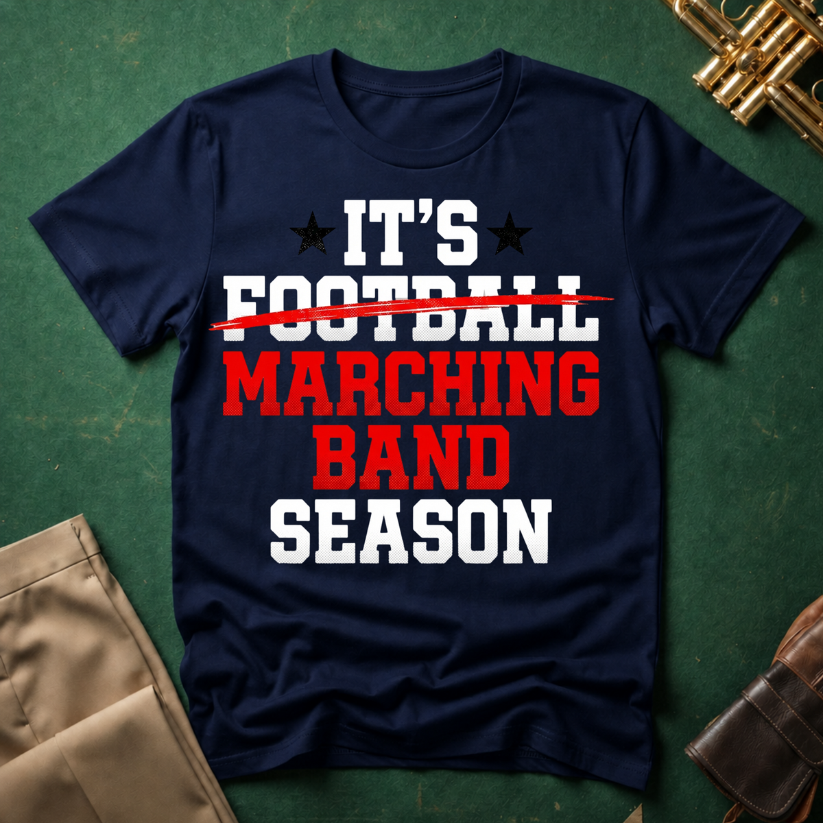 It's Football Marching Band Season Red Text T-shirt