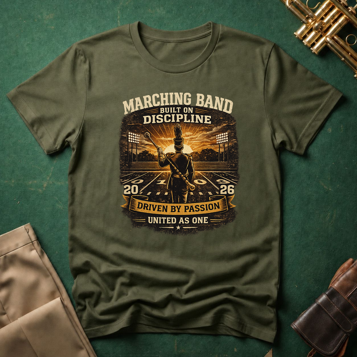Marching Band Built on Discipline Driven by Passion T-shirt