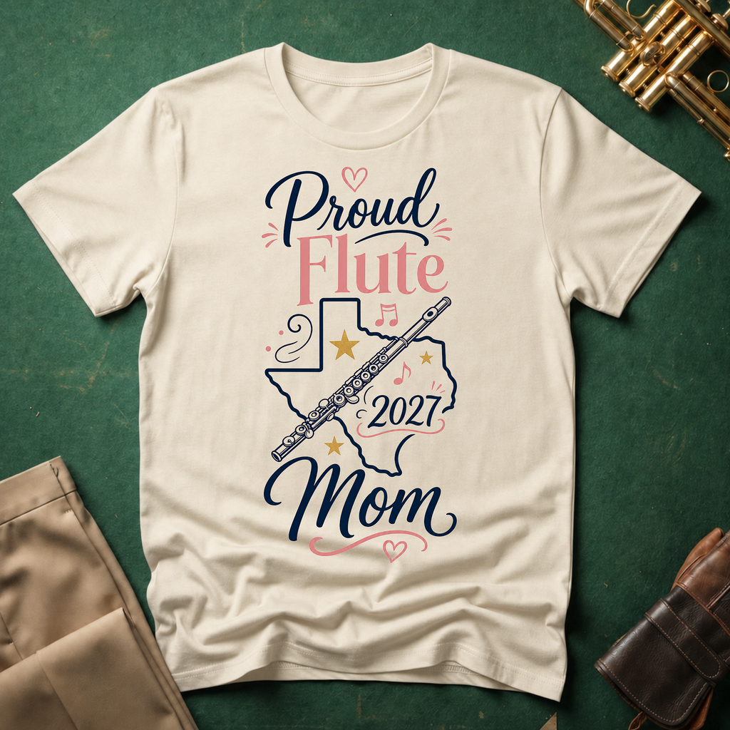 Proud Flute Mom Pink Texas T-shirt