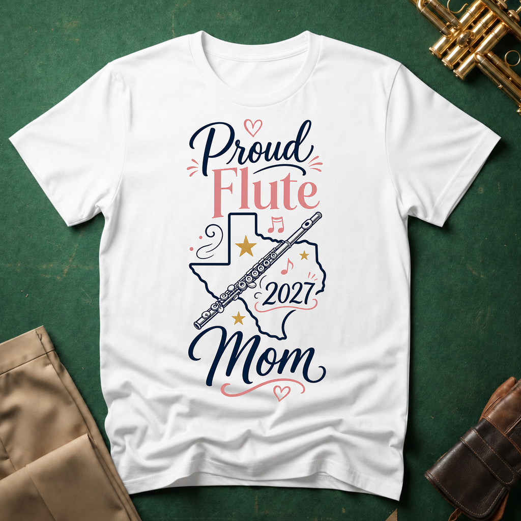 Proud Flute Mom Pink Texas T-shirt