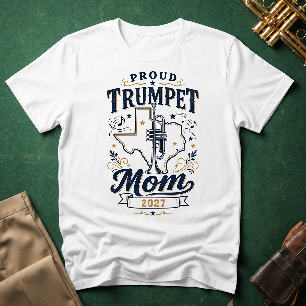 Proud Trumpet TX Mom 2027 T-shirt