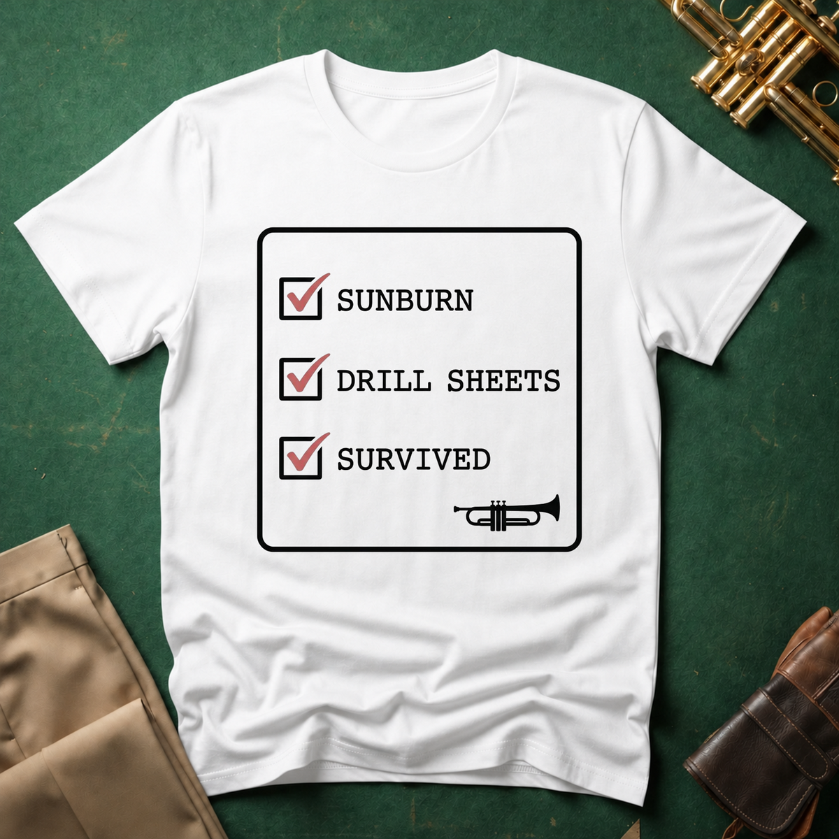 Sunburn Drill Sheets Survived Checklist T-shirt