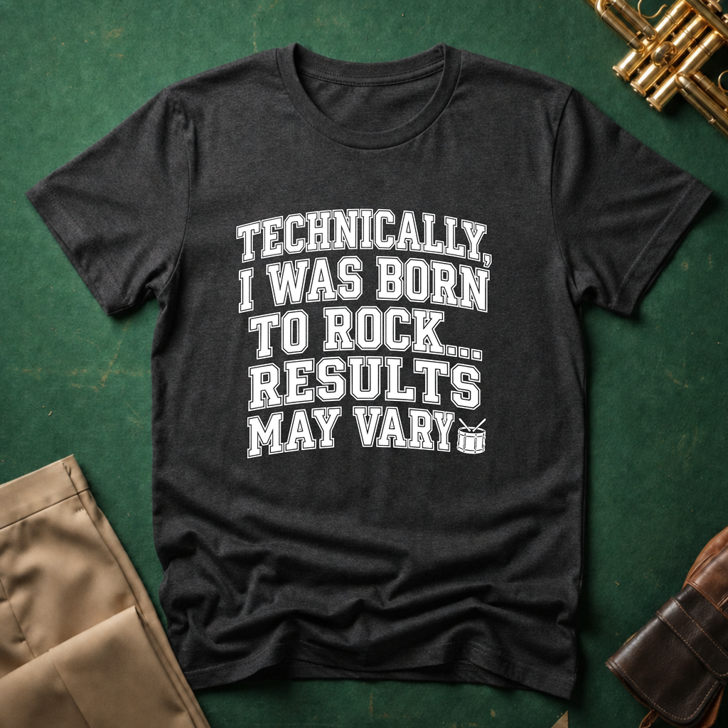 Technically I Was Born To Rock Block Lettering T-shirt