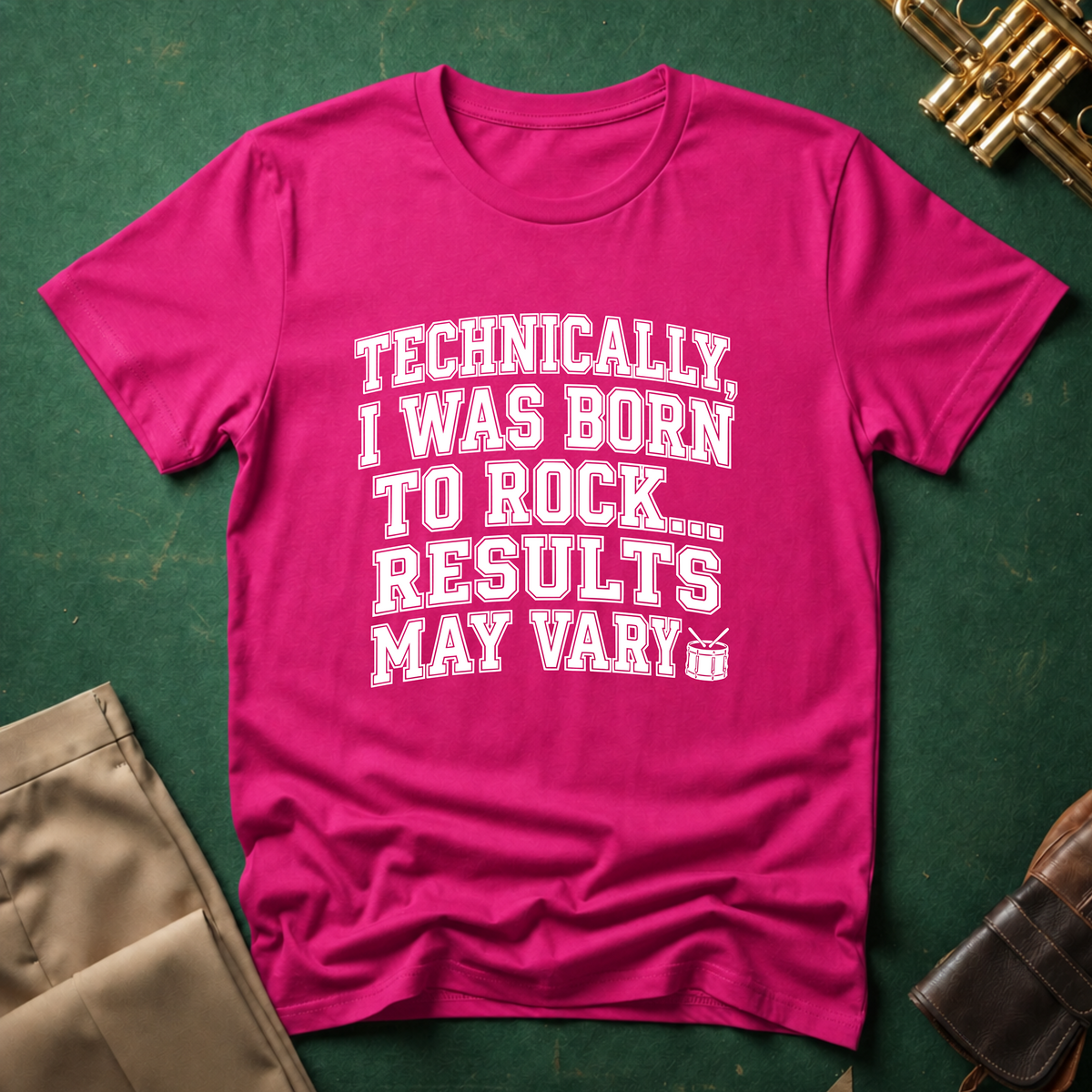 Technically I Was Born To Rock Block Lettering T-shirt