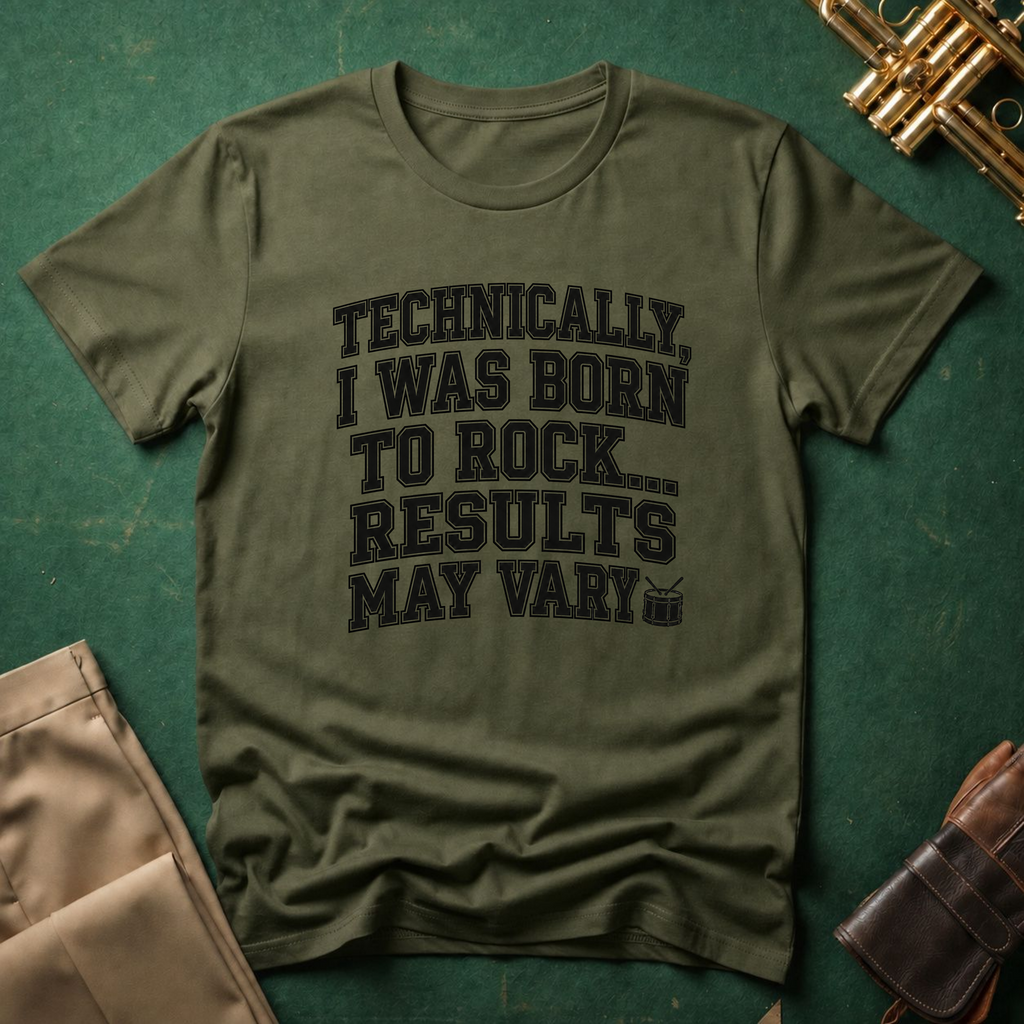 Technically I Was Born To Rock Block Lettering T-shirt
