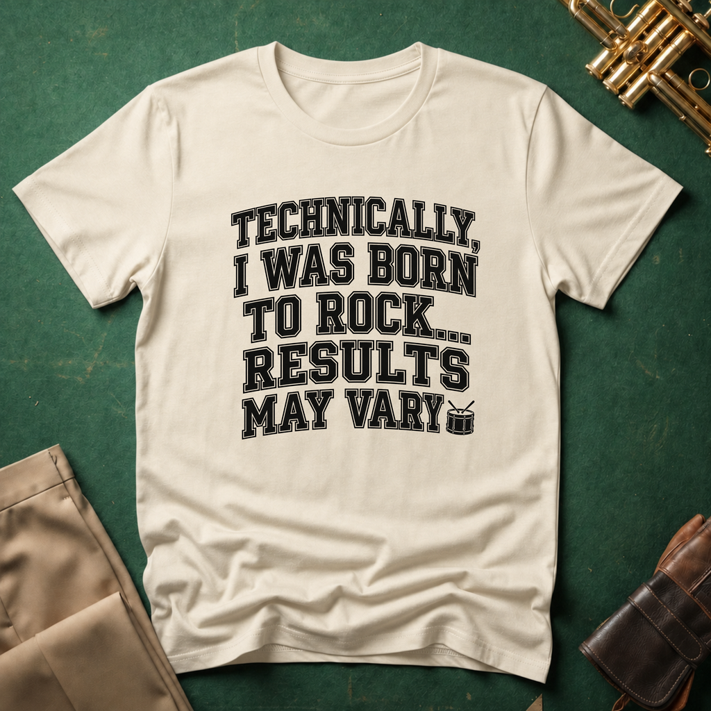 Technically I Was Born To Rock Block Lettering T-shirt