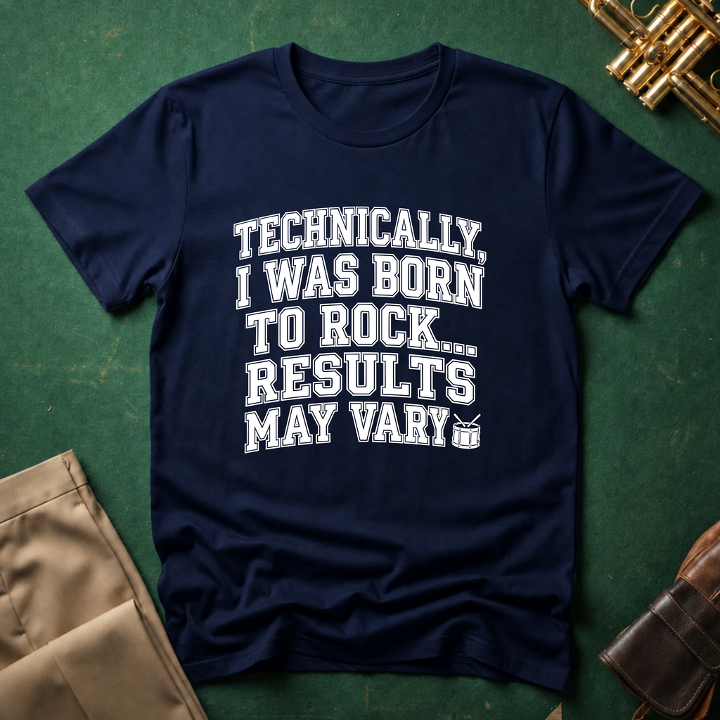 Technically I Was Born To Rock Block Lettering T-shirt
