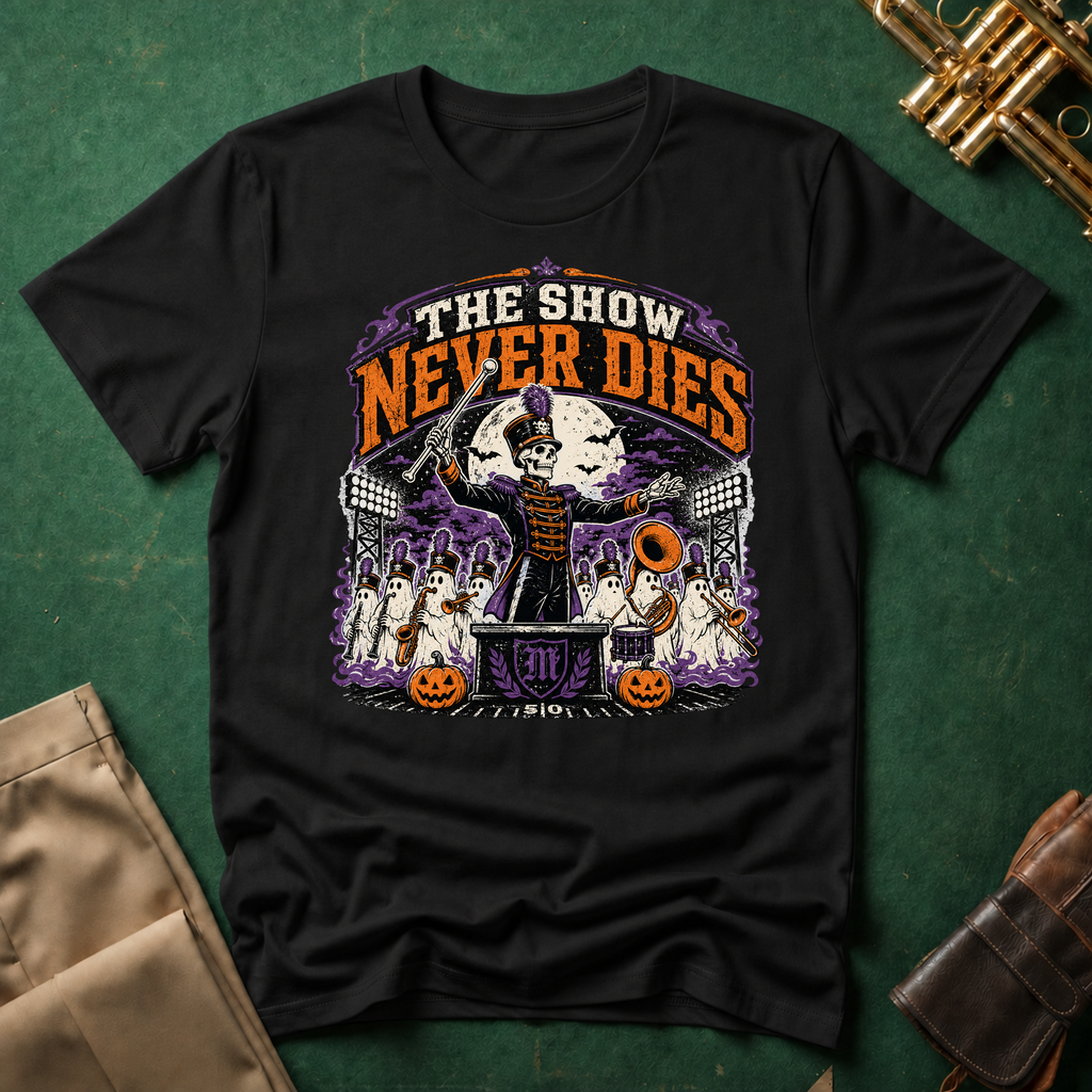 The Show Never Dies Skeleton Ghost Band T-shirt